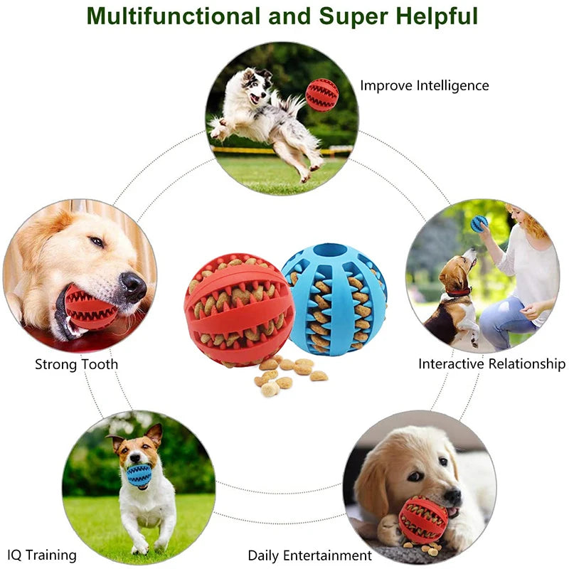 Bola de brinquedo para cães pequenos, elasticidade interativa, brinquedo de mastigar para limpeza dos dentes, bola de comida