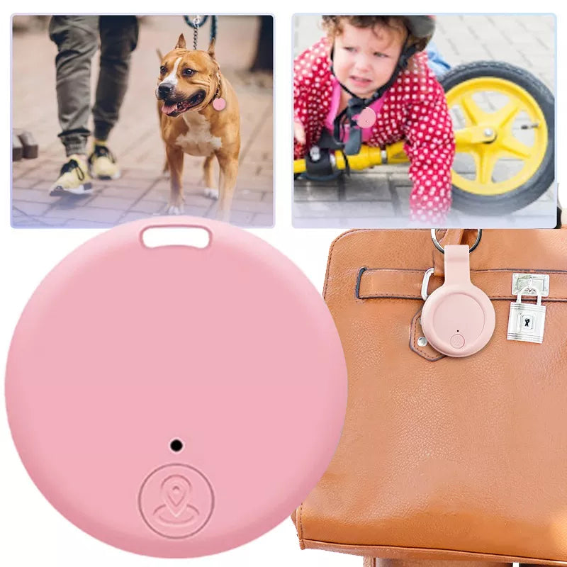 Mini cão gps bluetooth 5.0 rastreador dispositivo anti-perdido redondo dispositivo anti-perdido animal de estimação crianças saco carteira rastreamento localizador inteligente